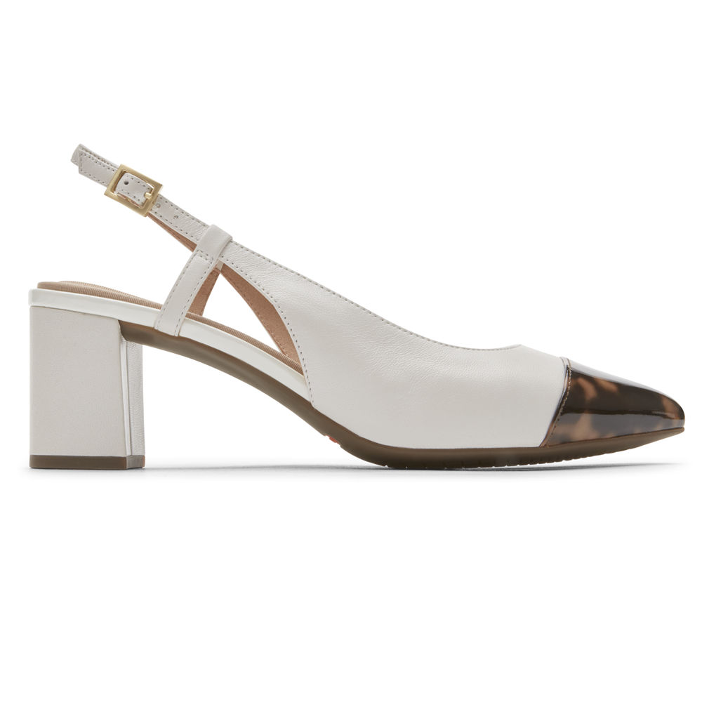 Rockport Slingback Dame Hvite - Total Motion Salima Posted - MBDT97486